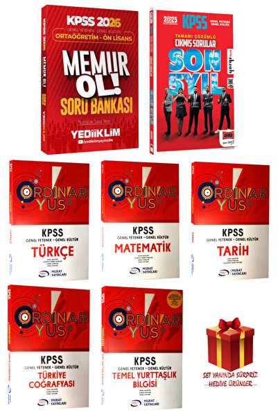 Yediiklim Yayınları KPSS Ortaöğretim-Önlisans Memur Soru Bankası+Son 5 Yıl Çı...