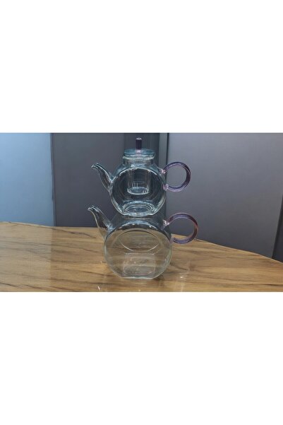 Kuka Borosilikat Isıya Dayanıklı Cam Çaydanlık Özel Tasarım Pembe 600 1500ml