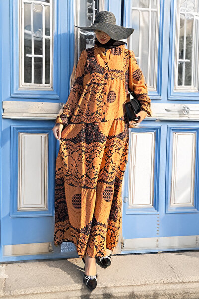 Cockatoo Γυναικείο φόρεμα με έθνικ σχέδιο από ύφασμα βισκόζης