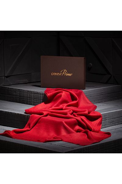 ipekevi Red Cashmere Wool Silk Prime Shawl