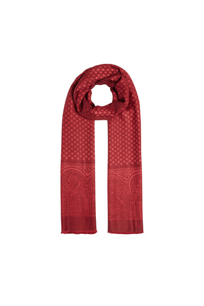 ipekevi Bordo Prime Yün İpek Şal