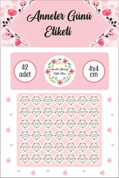 Sticker Ekspres Colorful Floral Mother's Day Sticker Waterproof Sticker