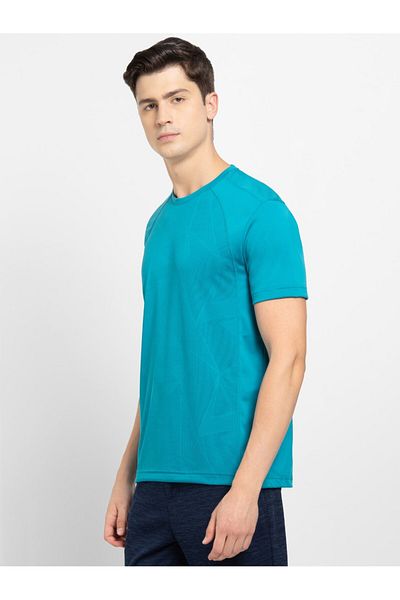 JOCKEY Move Mens Round Neck Half Sleeve T-Shirt MV15-0103-CARIBBEAN SEA