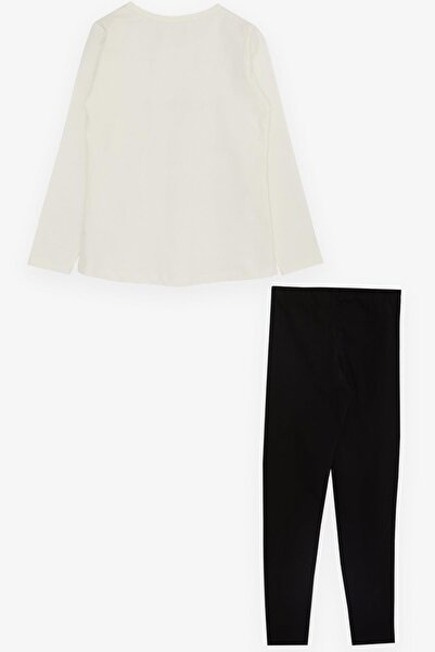 Breeze Дівчачий комплект з легінсами, з принтом, для літа, 4-8 років, екрю