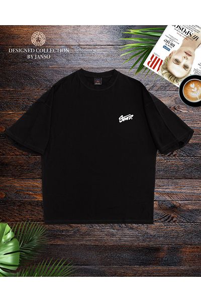 ACTIVE MODA - Men's Short Sleeve Dwts Printed Tshirt Large Size Oversized Cotton