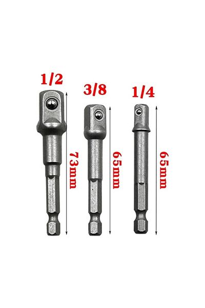 Worldtec 3 Piece Hex Plus Socket Adapter Set