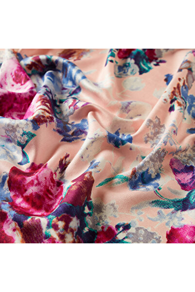 ipekevi Μεταξωτό σάλι με μοτίβο Dusty Pink Rose Garden