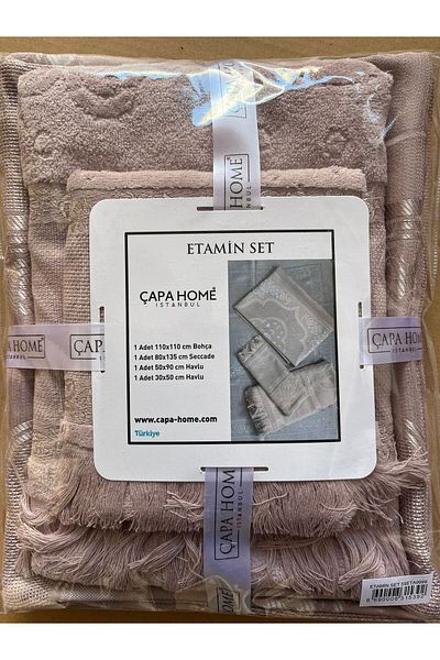 Çapa Home 4-Piece Towel Bundle Praying Mat Premium Quality Gift Bundle Etamine Set