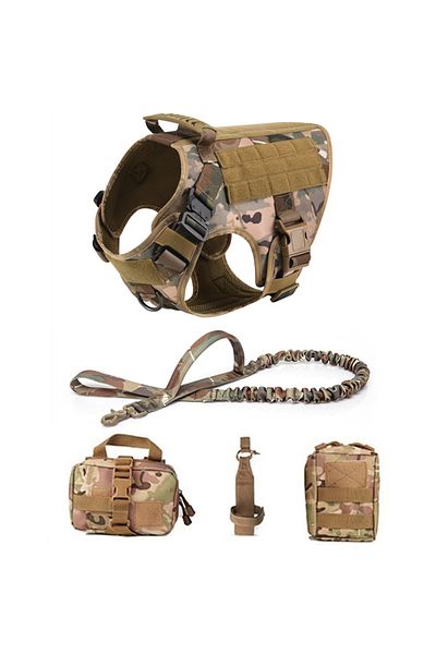 Choice S(Below28kg) CP 5 piece set Tactical Military Vest Pet German Shepherd Golden Retriever Tactical Tr
