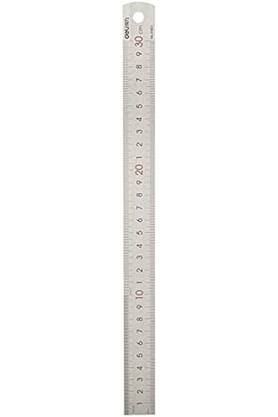 Deli 8463 Stainless Steel Ruler, 30 cms Silver
