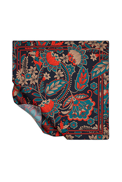 ipekevi Lacivert Asi Sarmaşık Tivil İpek Eşarp