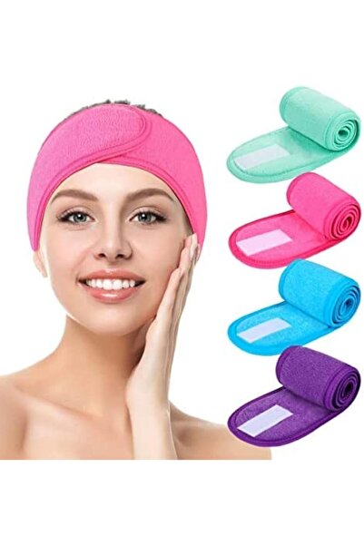 LA PERLA TECH 4 عصابات رأس قابلة للتعديل، عصابات رأس للوجه من قماش تيري قابل للتمدد، لفافات مكياج لغسل الوجه