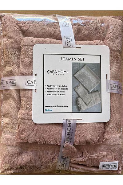Çapa Home 4-Piece Towel Bundle Praying Mat Premium Quality Gift Bundle Etamine Set