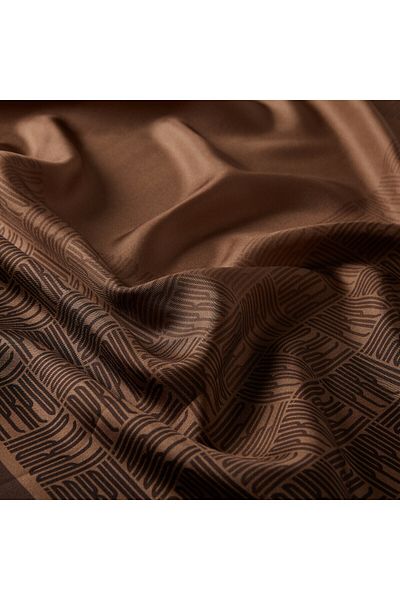 ipekevi Μεταξωτό μαντήλι Qufi Pattern Milk Coffee Tivil
