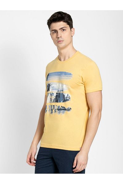 JOCKEY Crew Neck Graphic Thirts US81-0103-Cornsilk