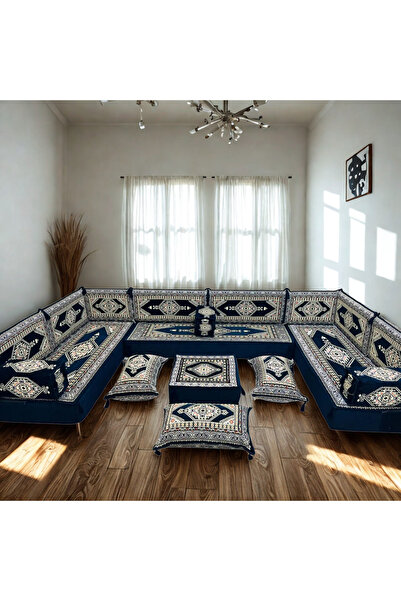 daireden U Tipi Şark Köşesi Takımı | Yükseklik 20cm | Süngerli | Yıkanabilir Kılıf | Geniş Oturum