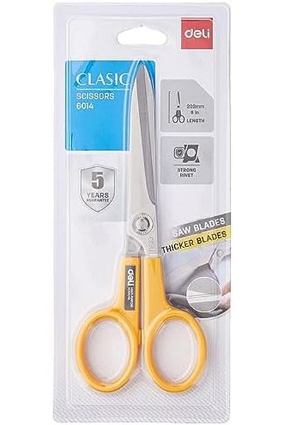 Deli Deli Scissors 202mm 8 inch, 6014, Assorted Colors