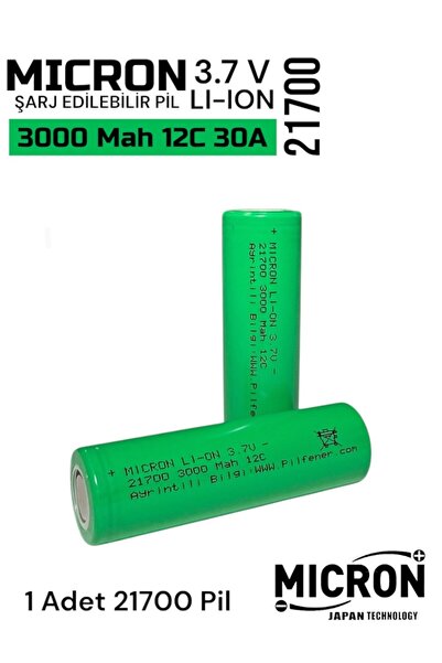Micron 21700 3000 Mah 12C 30A Li-Ion Pil 1 Adet