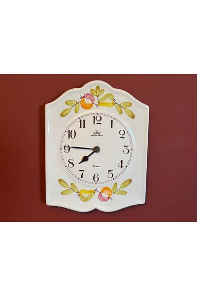 tayfuntufan antika koleksiyon Antique Meister European Porcelain Wall Clock - Measures 26 cm X 20.5 cm