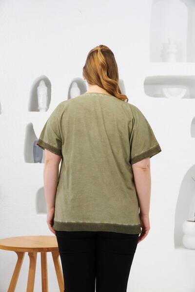 RMG Oversized Painted T-Shirt - Sequin Embroidered