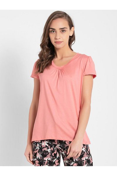 JOCKEY Relax V-Neck Sleep Tee RX12-0105-Peach Blossom