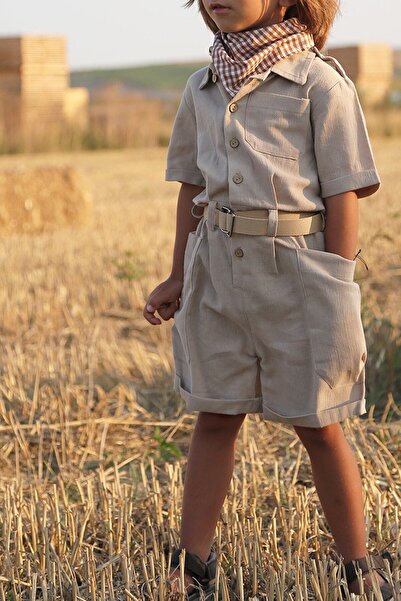 Catz Kids Μινκ Λινό Σαφάρι Σορτς Φουλάρι ζώνης