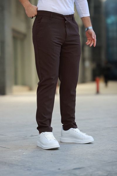 Eserden Men's Straight Cut Ankle Length Fabric Trousers