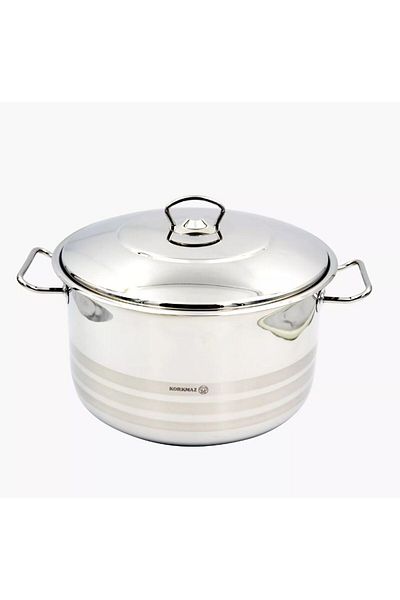 KORKMAZ Mega 18/10 Steel Pot, 28 cm