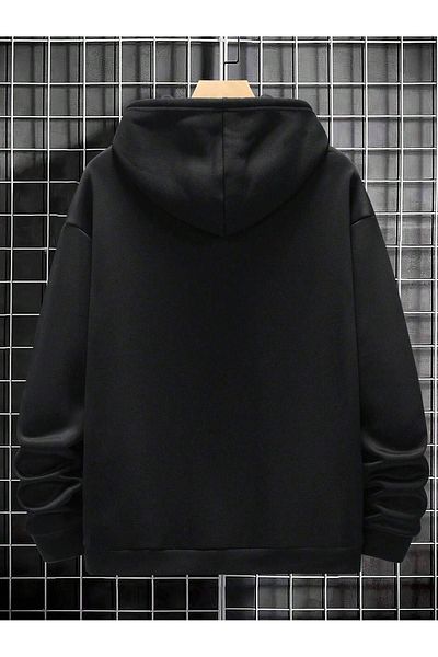 Sweetline Hanorac cardigan cu fermoar din corn de cerb - Hanorac cu capota gros de iarnă, supradimensionat, imprimat negru