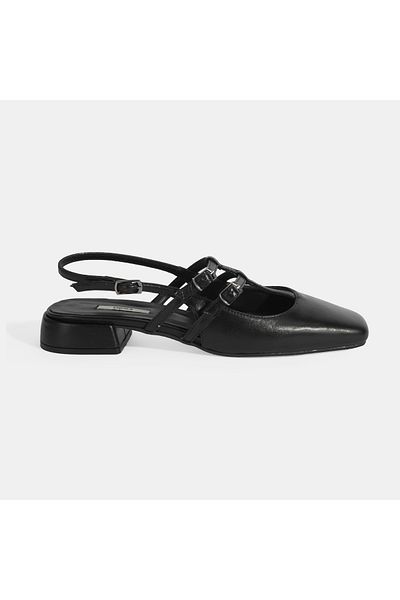 Desa Pantofi casual de damă din piele cu cataramă neagră
