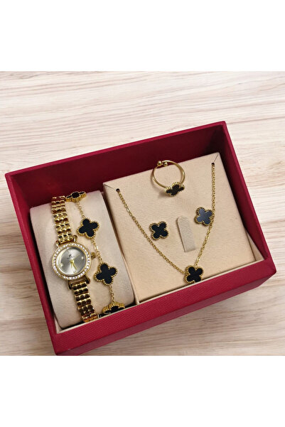 Rivoly طقم نسائي أنيق ستيل , يتكون من ساعة مقاومة للماء