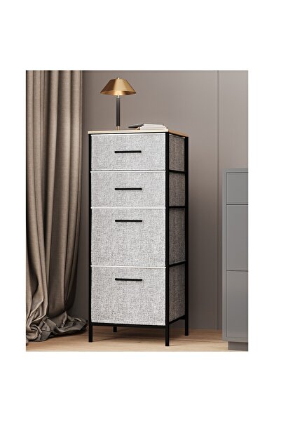 eportatif Çok Amaçlı Dolap 4 Çekmeceli Komodin Sehpa