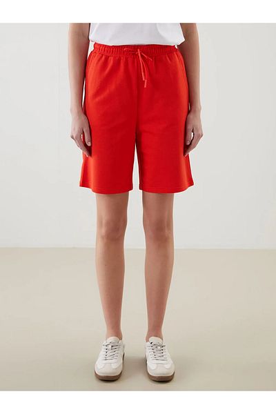 LC Waikiki Lcwaikiki Classic Red Elastic Waist Women's Shorts