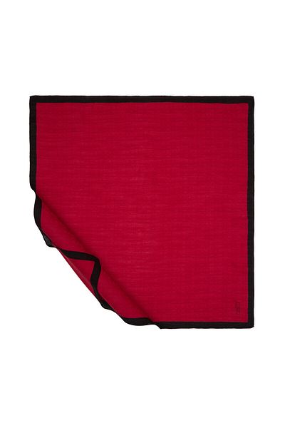 ipekevi Φουλάρι Four Seasons Claret Red Monogram με περίγραμμα