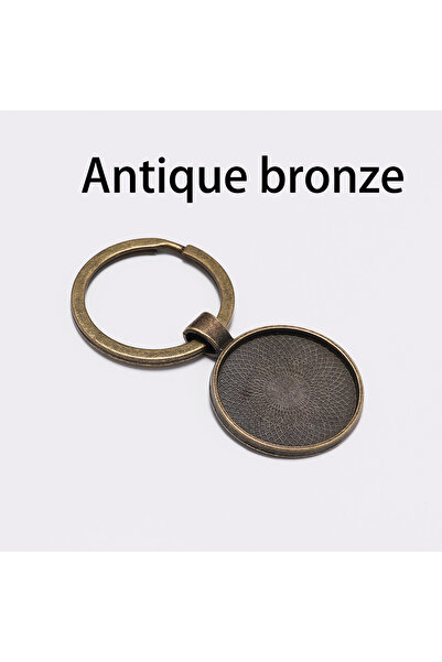 Choice سلسلة مفاتيح برونزية عتيقة مكونة من 5 قطع مع إطار قلادة فارغ مناسب لقا...
