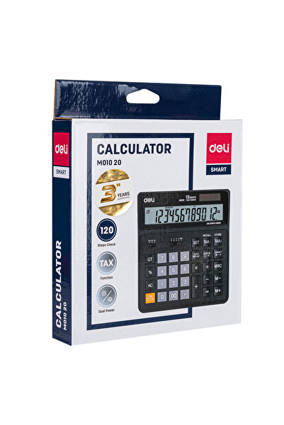 Deli آلة حاسبة مكتبية ديلي سوداء EM01020