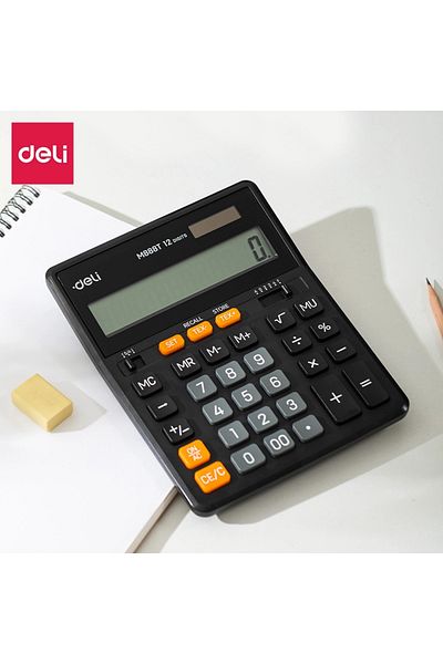Deli Calculator BLACK EM888T