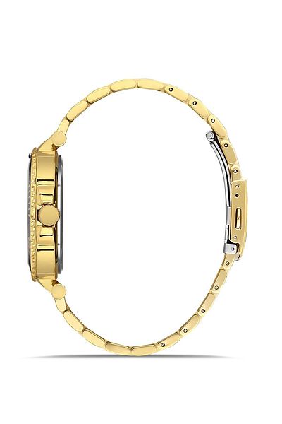 DAVID GUNER Men's Wristwatch Dg-8393Ga-B2 with Yellow Coated Black Dial
