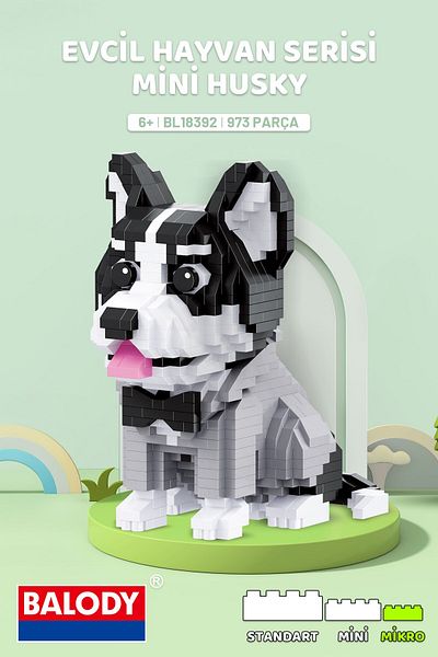 balody Pet Series Mini Husky (Bl18392) Micro Block Building Toys Kit