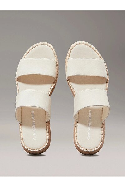 Calvin Klein Kadın Tuval Platform Espadril Sandalet
