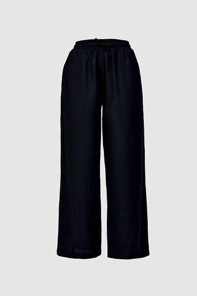 birizmoda High Waist Wide Leg Summer Pants - Black