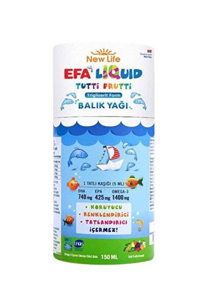 New Life EFA Liquid Tutti Frutti Balık Yağı Şurubu 150 ml
