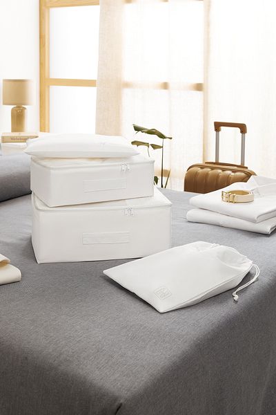 Ocean Home Textile 4-Piece White Parachute Fabric Baby Birth Hospital Outlet Bag Organizer Multi-Purpose Organizer