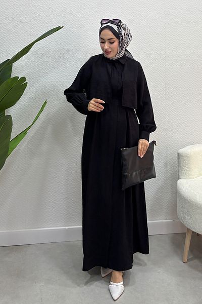 Tesettür Diyarı Summer Black Dress - Women's Hijab Fabric