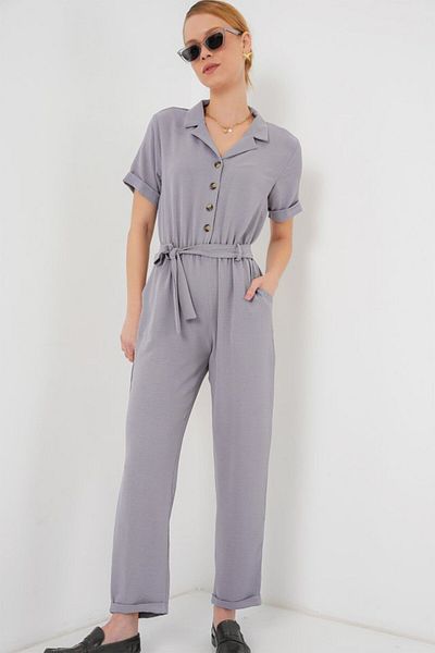JANES Short Sleeve Ayrobin Jumpsuit 7030 - Gray