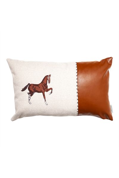 Mudo Home Ecru Throw Pillow Wild Horse 31x50