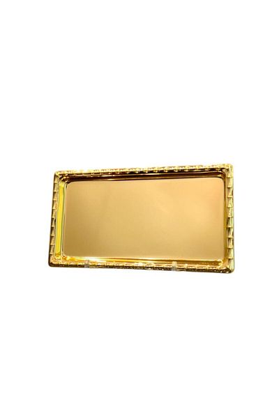 aljahwari Small golden serving tray, size 12*23