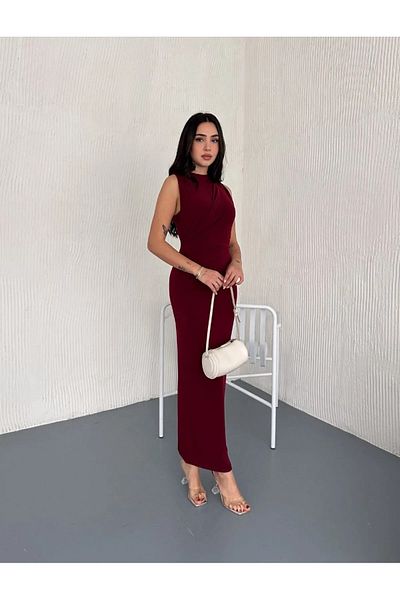 Velista Drabe Collar Evening Dress