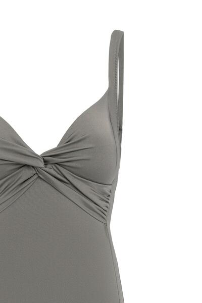 AQUAVİVA Aquaviva Women's Khaki Violet Knotted Swimsuit