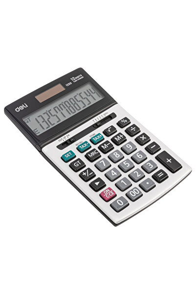 Deli آلة حاسبة مكتبية ديلي فضية E1250
